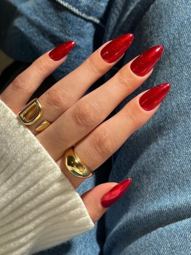 8 Red chrome nails are the icy trend perfect for winter