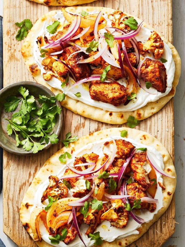 8. Air Fryer Tandoori-Spiced Cauliflower Chicken Flatbreads