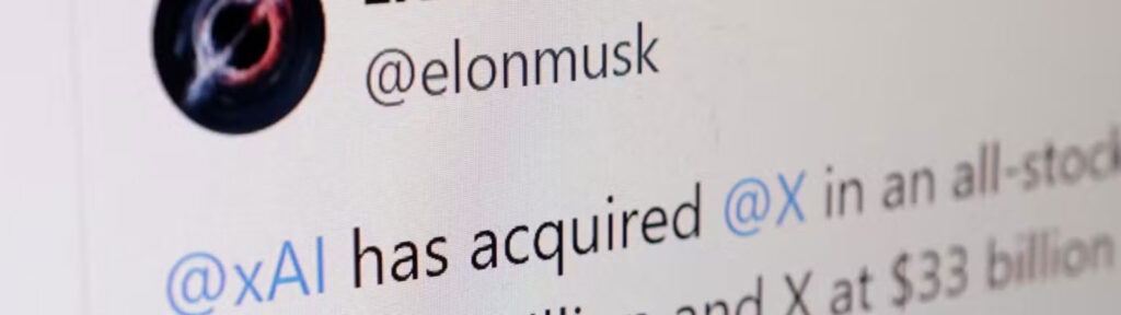 Elon Musk claims that xAI has paid $33 billion to acquire the social media platform X. 5 4 7